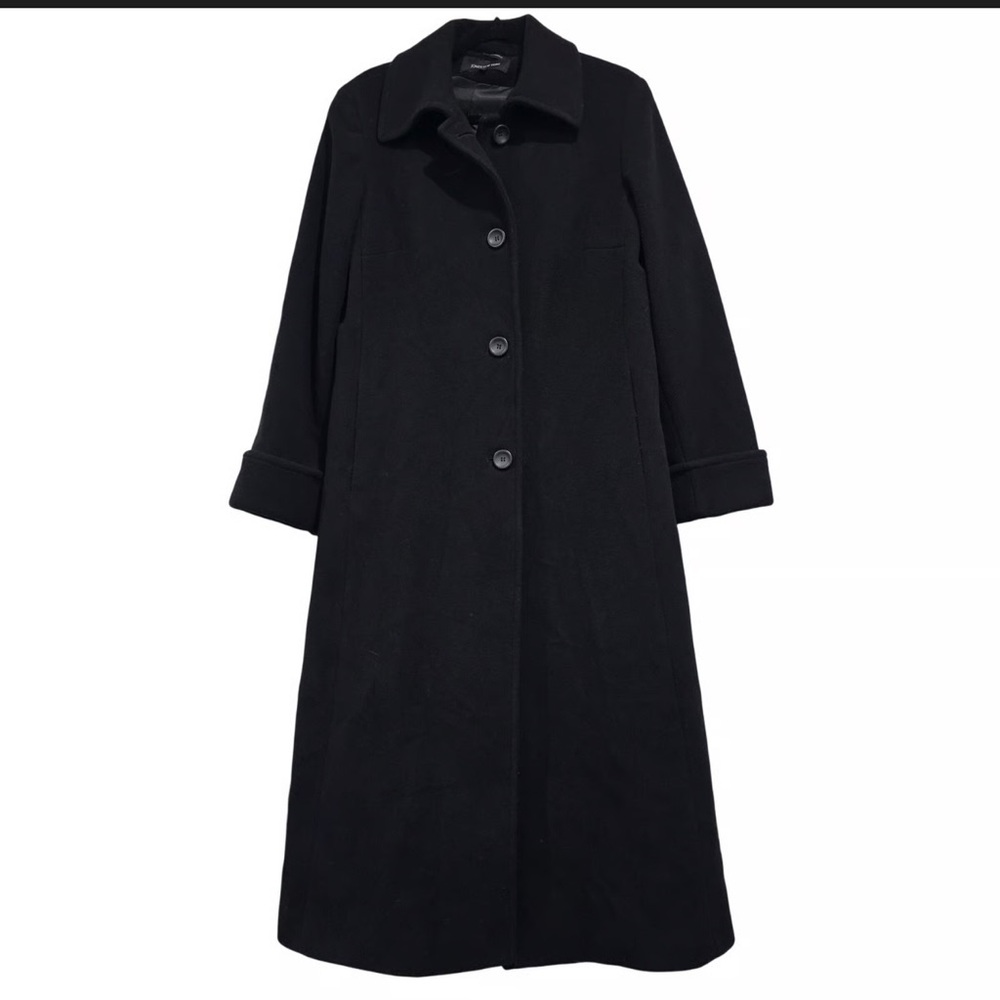 Warm & Cozy Jones New York Women’s Black Long Coat With Hood Size 18W - Picture 2 of 15